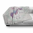 thumbnail image 3 of Saying Soft Flannel Fleece Throw Blanket, Unicorn Hand Drawn Circles Dots and Stars Nursery Theme, Cozy Plush for Indoor and Outdoor Use, 50" x 70", Multicolor, by Ambesonne, 3 of 6