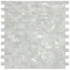 Art3d White Opal Subway Pattern Seamless 12 in. x 12 in. Mother of Pearl Tile (1-Pack)