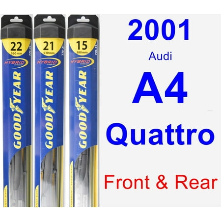 2001 Audi A4 Wiper - 2001 Audi A4 Quattro Wiper Blade Set/Kit (Front & Rear) (3 Blades) - Hybrid