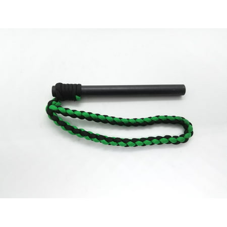 Ferro Rod Fire Starter - The BigDaddy - Green and Black - 6in by 1/2in with 550 Paracord Loop Handle by Sirius (Best Ferro Rod Fire Starter)