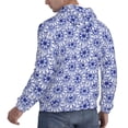 thumbnail image 6 of Fotbe Men's Hoodie with Blue And White Flowers Pattern - Kangaroo Pocket Pullover Hooded Sweatshirt, Perfect for Daily Wear, Travel, and Home-Small, 6 of 7