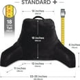 thumbnail image 3 of Husband Pillow Black, Standard+ Original Reading Pillow in Bed Rest Chair, Shredded Memory Foam Large Lounge Cushion Adult Backrest w/Arms, Comfy Back Support for Sit Sitting Up, Wash/ Removable Cover, 3 of 9