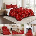 thumbnail image 6 of Queen Quilt Set 90''x96'', Red Geometric Lightweight Summer Bedspread Coverlet Set with 2 Pillow Shams, Modern Morocco Abstract Art Breathable All Season Quilt Bedding for Bedroom/Guest Room, 6 of 9
