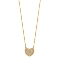 thumbnail image 2 of Wellingsale 14k Yellow Gold Polished Micro Pave CZ Cubic Zirconia Puff Heart Pendant Necklace - 17", 2 of 5