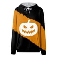 thumbnail image 5 of Godom Halloween Hoodies for Women 2025 cute Pumpkin Face Print Essentials Hoodie Sweatshirts Pullover, 5 of 6