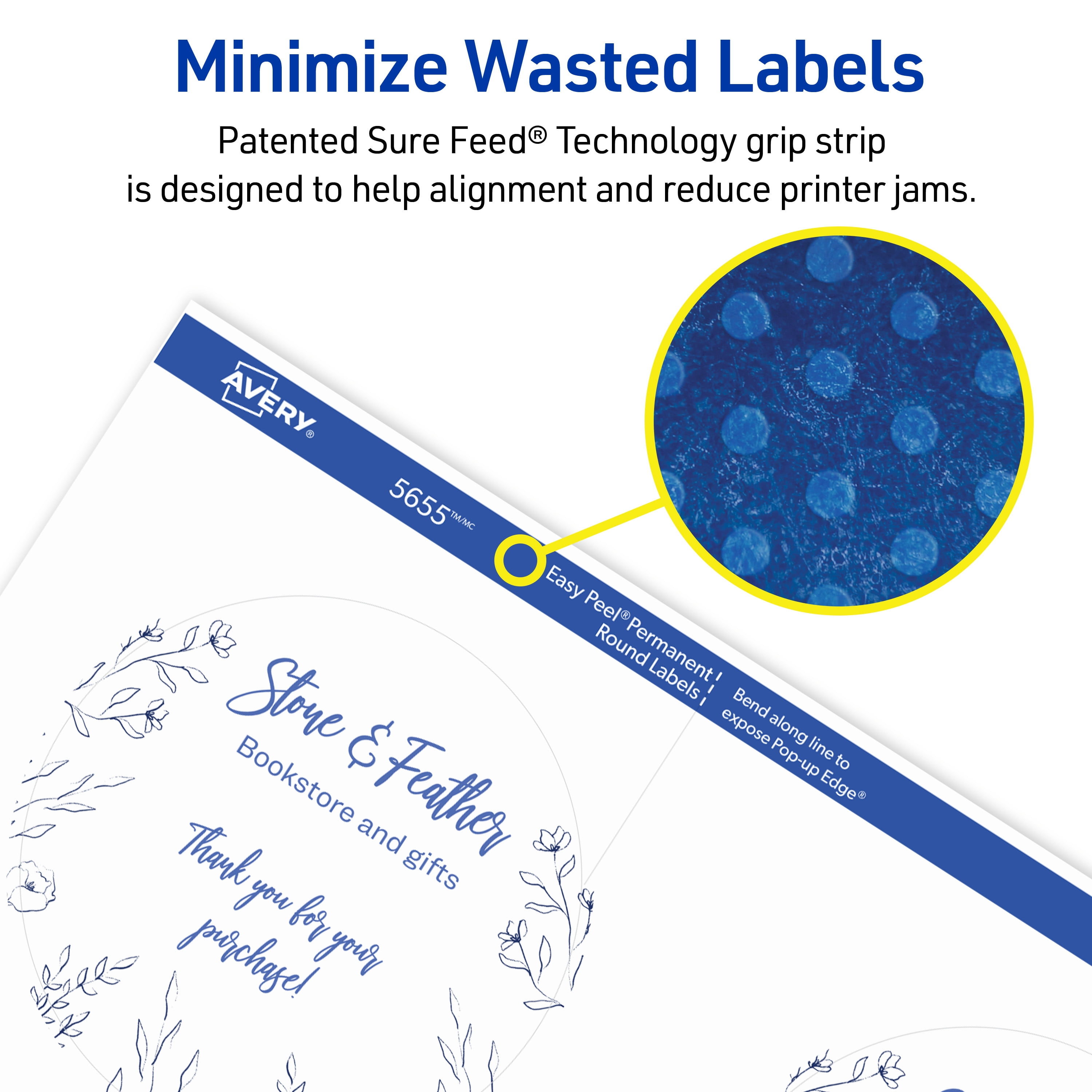 Avery Round Labels, 3" Diameter, Permanent, 150 Labels (5655)