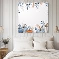 thumbnail image 4 of Thanksgiving Fall Wall Art Painting on Canvas, Blue White Pumpkin Eucalyptus Autumn Canvas Art Home Prints Wall Art Framed Modern Artwork for Living Room Bedroom Wall Decor 16x16in, 4 of 9