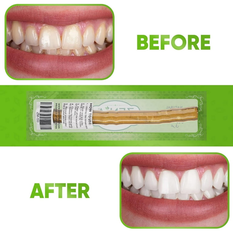 (12 Pack) Zenia Sewak Natural Miswak Toothbrush - Vacuum Sealed & Individually Wrapped Natural Flavor Traditional Toothbrush Stick