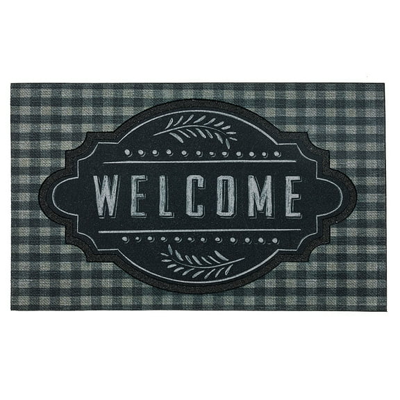 Mohawk Home Farmhouse Chalkboard Outdoor Polyester Door Mat, Grey, 1' 6" X 2' 6"