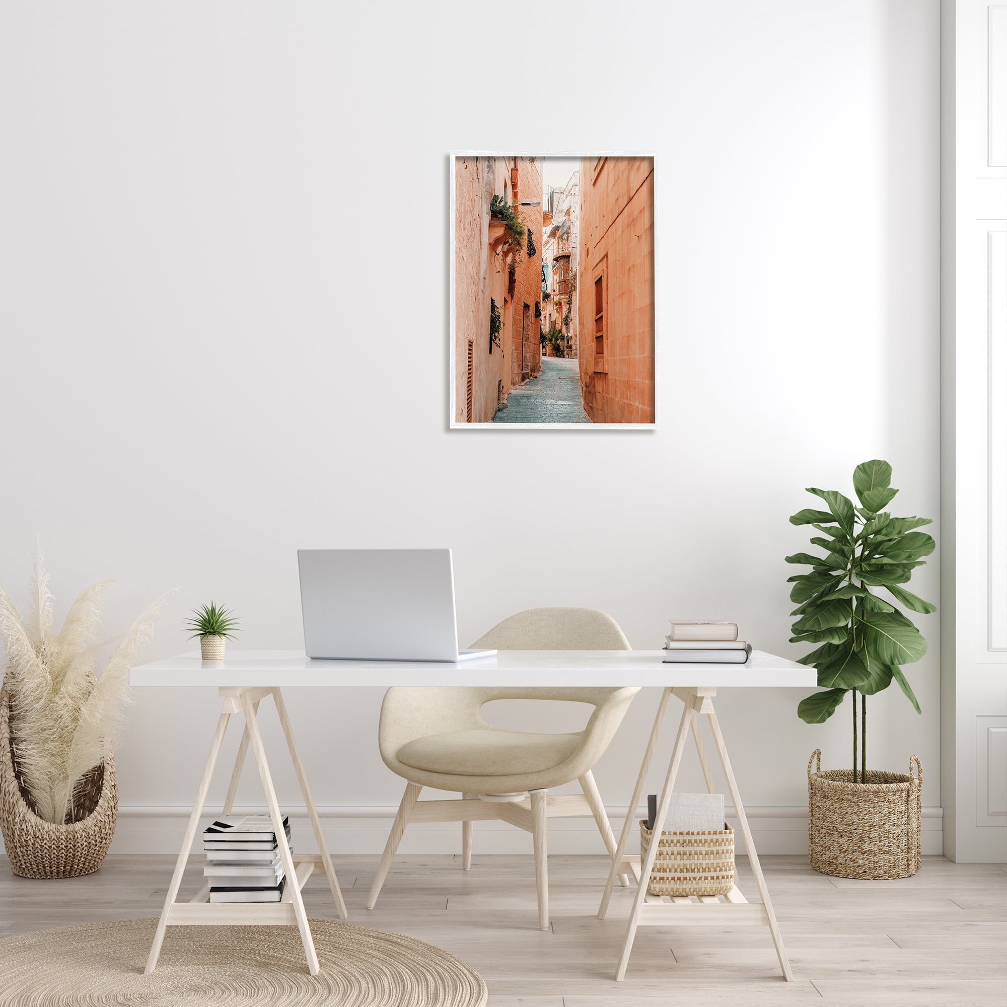 Stupell Urban Alley Path Photography Town & City Photography White Framed Art Print Wall Art