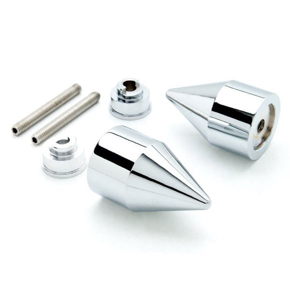 Krator Silver Spike Bar Ends Hand Grip Handlebar End Caps Compatible with Honda CBR 250 2011-2013