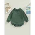 thumbnail image 2 of Bagilaanoe Newborn Baby Girls Boys Rompers Long Sleeve Bodysuits 6M 12M 18M 24M Infant Casual One Piece Short Jumpsuit, 2 of 9