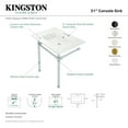 thumbnail image 4 of Kingston Brass KVPB31227W41 Dreyfuss 31" Ceramic Console Sink with Stainless Steel Legs (4-Inch, 3-Hole), White/Polished Chrome, 4 of 5