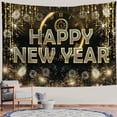 thumbnail image 5 of Happy New Year Party Backdrop Fabric Sign Poster Banner with Pattern Firework for New Year Party Decoration Photo Props Background Supplies, 5 of 5