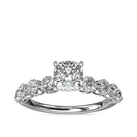 Diamond-Capitals Natural 2.50 Carat Brilliant Cushion Cut Diamond (F-G/VS1) Solitiare Anniversary Ring For Ladies Solid 950 Platinum Size 7