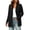 Black, variant on Women's Shawl Collar Open Front Knit Cardigan Jacket, Rib Cuff Relaxed Mid-Length Layering Coat with Pockets