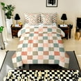 thumbnail image 2 of Erosebridal Check Plaid Bedding Twin Size, Geometric Bed in a Bag Twin size, Farmhouse Gingham Decor, Reversible 7 Pieces, 2 of 5