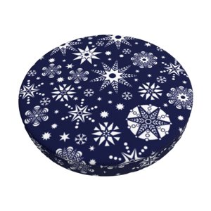 Easygdp Snowflakes2 Print Easy To Install Bar Stool Covers&Stool Covers Round&Elastic Stool Cover, Barstool Covers,Washable&Bottom With Elastic Edge-13 inch