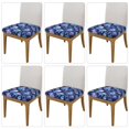 thumbnail image 2 of Fuzoiu Skull blue crystal flower Print Square Cushion Cover,Couch Cushion Covers, Stretch Seat Slipcover for Dining Chairs, Banquets, and Home Decor-Six Piece, 2 of 7