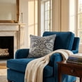 thumbnail image 3 of Plutus Brands Plutus Aristocratic Floret White/ Blue Paisley Luxury Outdoor/Indoor Throw Pillow, 24L x 24W, 3 of 9