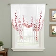 thumbnail image 2 of Red Tie Up Curtains 45 Inches Long, Kitchen Window Curtains Over Sink, Polka Dots Watercolor Abstract Art Small Window Curtains Shade Balloon Curtains Valances for Bedroom/Cafe 34"x45", 2 of 8