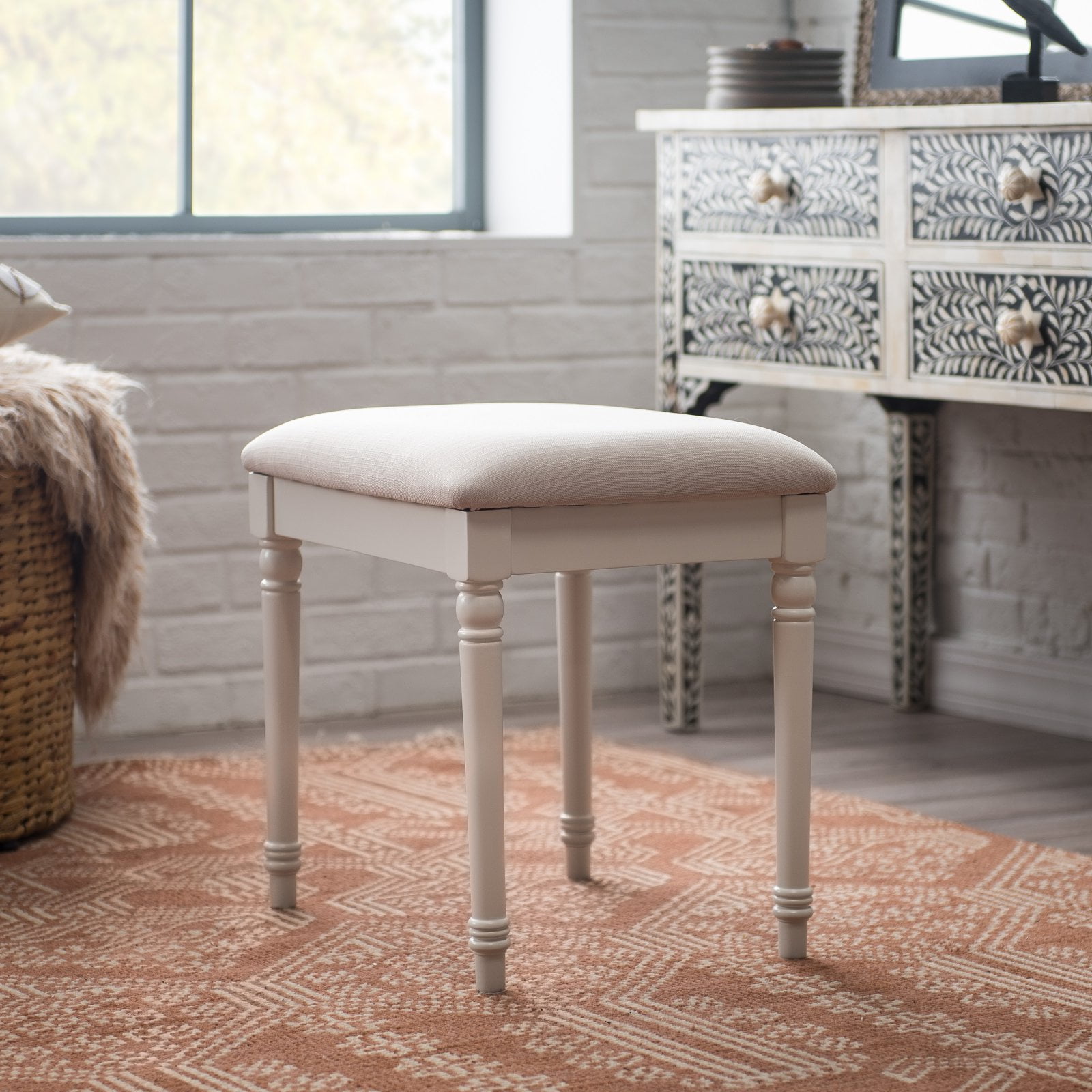 Belham Living Chelsea Vanity Stool White