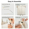 thumbnail image 2 of BGTREND Double Laundry Hamper with Lid 155L Laundry Basket with Removable Liner Bags & Side Mesh Pocket Collapsible Laundry Sorter Dirty Clothes Hamper (Beige), 2 of 7