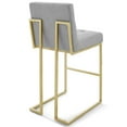 thumbnail image 4 of Modway Privy Gold Stainless Steel Performance Velvet Bar Stool Set of 2 in Gold Light Gray, 4 of 4
