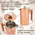 thumbnail image 6 of Mixpresso Stainless Steel French Press Coffee Maker 26 Oz 770 Ml Double Wall Metal Insulation Coffee Press & Tea Brewer Easy Clean & Easy Press, Strong Quality Coffee Press, Copper Small French Press, 6 of 7