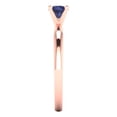 thumbnail image 3 of Solitaire Engagement Ring for Women - 0.5ct Simulated Blue Sapphire in 18K Rose Gold Promise Ring, 3 of 6
