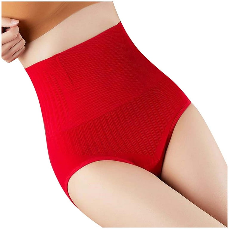 Seamless High Waist Girdle Tummy Control Shapewear Panties Thigh Slimmer  Control Shorts, Red, 2XL