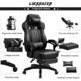 thumbnail image 6 of GTPLAYER Gaming Chair with Footrest, Big and Tall Game Chair 350lb Racing Style Computer Chair, Ergonomic Executive Office Chair High Back with Lumbar Support and Recliner, Black, 6 of 6