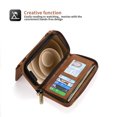 thumbnail image 4 of ELEHOLD Multi-Functional Wallet Phone Bag with Case for iPhone 15,Large Capacity 13 Card Slots Zipper Purse Detachable Case with Wriststrap Crossbody Shoulder Strap for iPhone 15 6.1 Inch,Brown, 4 of 9