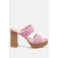 thumbnail image 2 of MILLE-FEUX Suede Slip-On Block Heeled Sandal In Pink, 2 of 7