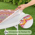 thumbnail image 5 of 44in Round Tablecloth with Elastic Edge, Waterproof Fitted Table Cover for 36-44" Tables, Floral Theme Polyester Reusable Table Cloths Wipe Clean for Picnic, Dining, Outdoor Use and Party Decor, 5 of 7