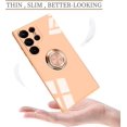thumbnail image 2 of Compatible for Samsung Galaxy S23 Ultra Case with Ring Holder Kickstand [with Magnetic] Soft TPU Shockproof Electroplated Protective Phone Case for Galaxy S23 Ultra 5G Pink, 2 of 12