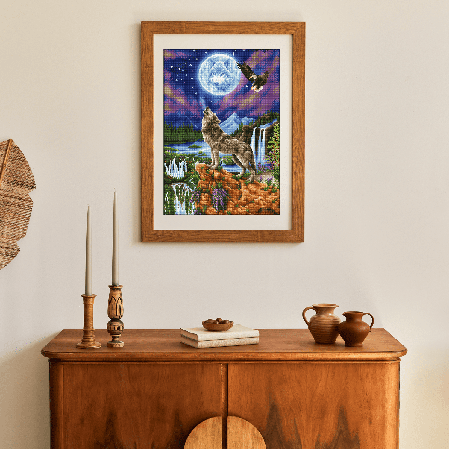 Diamond Dotz Mystic Wolf Diamond Painting Kits for Adults - Diamond Art Kits a Relaxing Creative Craft Kit with Dotz Gems 26.4x18.5