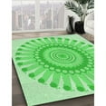 thumbnail image 3 of Ahgly Company Tapis d'Intérieur Lavable en Machine Carré Vert Transitionnel, 5 Pieds Carré, 3 of 7