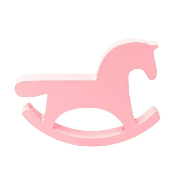 Juguetes De Madera De Estatua De Madera Para Decoración De De Habitación Del Dormitorio Rosado Baoblaze Caballo mecedora de madera