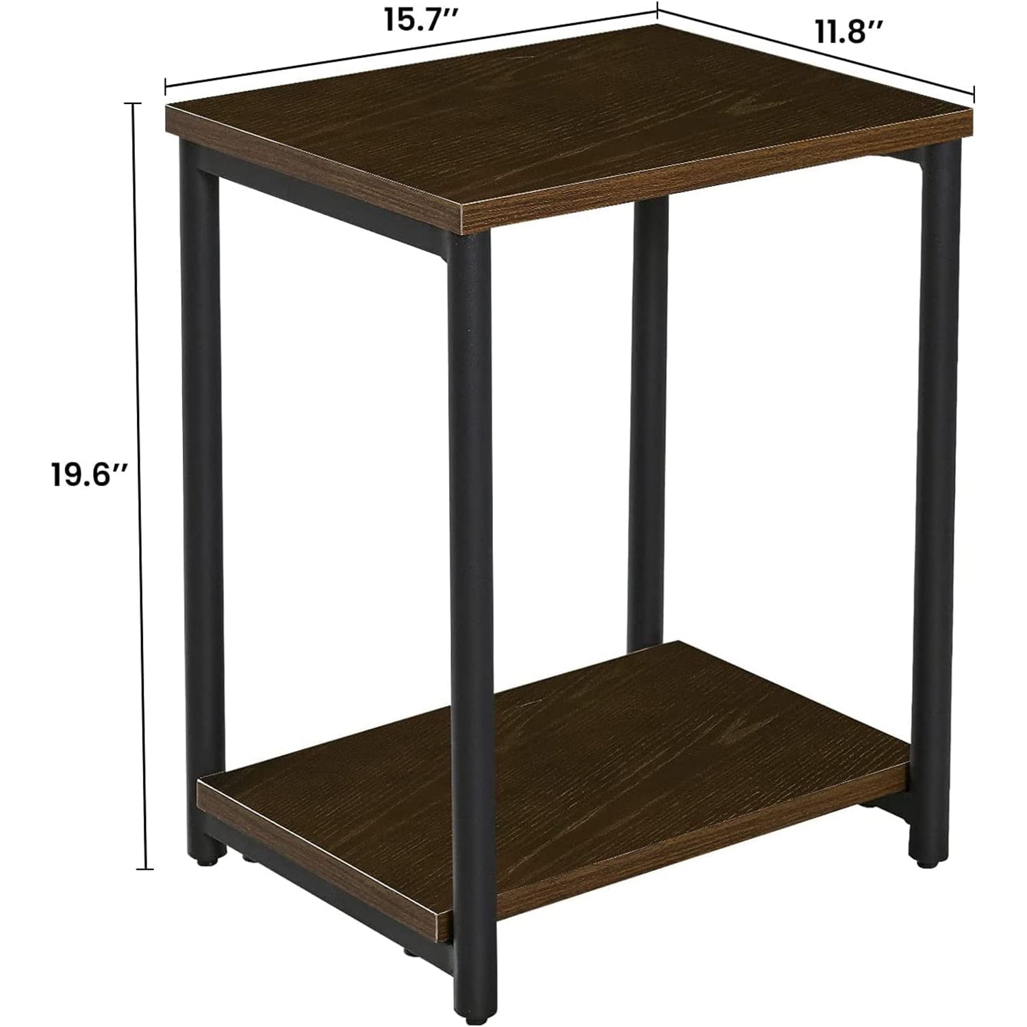 Resenkos Set of 2 Portable Coffee Tray Side End Table with Open Storage Shelf, Laptop Holder Table Workstation for Beside Bed Sofa, Brown Nightstand for Bedroom, Living Room Resenkos Set of 2 Portable Coffee Tray Side End Table with Open Storage Shelf, Laptop Holder Table Workstation for Beside Bed Sofa, Brown Nightstand for Bedroom, Living Room