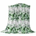 thumbnail image 6 of Green Floral Blanket Soft Cozy Warm Throw Blanket for Couch, Plush Fuzzy Flannel Fleece Blankets for Sofa, Vintage Farmhouse Garden Flower Leaves Bed Blankets Lightweight Gifts for Women, 40"x50", 6 of 9