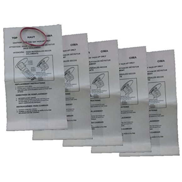 5 Sacs d'Aspirateur Shop Vac Humide/sec ShopVac 1 Gallon avec Retenue Élastique 90101, 90107