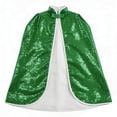 thumbnail image 5 of HXWCHs Girls Sparkling Sequins Short Cape for Stage Performance Carnival Role Play and Party Outfit 3-10 Years Green, 5 of 5