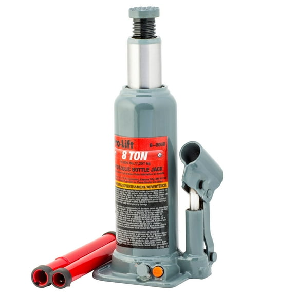 Pro-Lift B-008D Grey Hydraulic Bottle Jack, 8 Ton Capacity