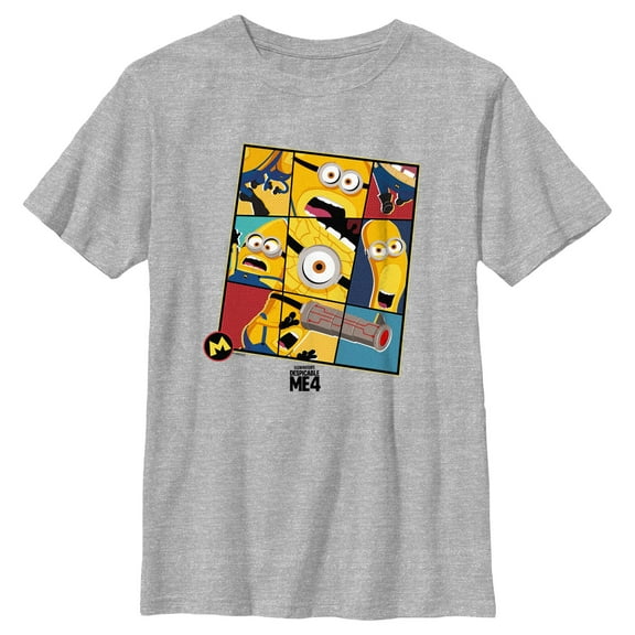 Boy's Despicable Me 4 Mega Minions Squares Graphic T-Shirt