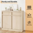 thumbnail image 3 of TROPOW Tilt Out Trash Cabinet, Modern Hidden Freestanding Garbage Can & Laundry Hamper, Pet Proof Tilt-Out Trash Bin Cabinet with Drawer for Kitchen, Dining Room, Laundry, Living Room, 3 of 7