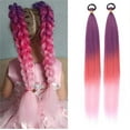 thumbnail image 3 of 1 Pcs Braiding Hair Pre Stretched for Women Kids Girls, 26 inch Prestretched Braiding Hair Hypoallergenic Non Toxic Braid Twist Synthetic Knotless, Short Hair Extensions for Braids, Multicolor, 3 of 5