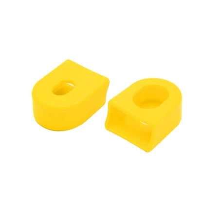 2Pcs Yellow Bicycle Bike Crank Arm Crankset Fixed Gear Protector Cover Case