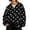 Black, variant on Vivianyo HD Women's Polka Dot Half Zip Collared Sweatshirt, Boxy Long Sleeve Pullover with Pockets, Fall Printed Top for Casual Meetups and Errands, Sizes S-3XL