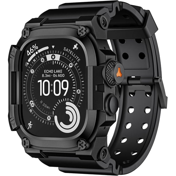 Rugged Case with Band for Apple Watch Ultra 3/2/1 49mm, Military-Grade Shockproof Cover, Durable Metal Frame Protection Case, Tactical Strap Men for iWatch Ultra (No Screen Protector)